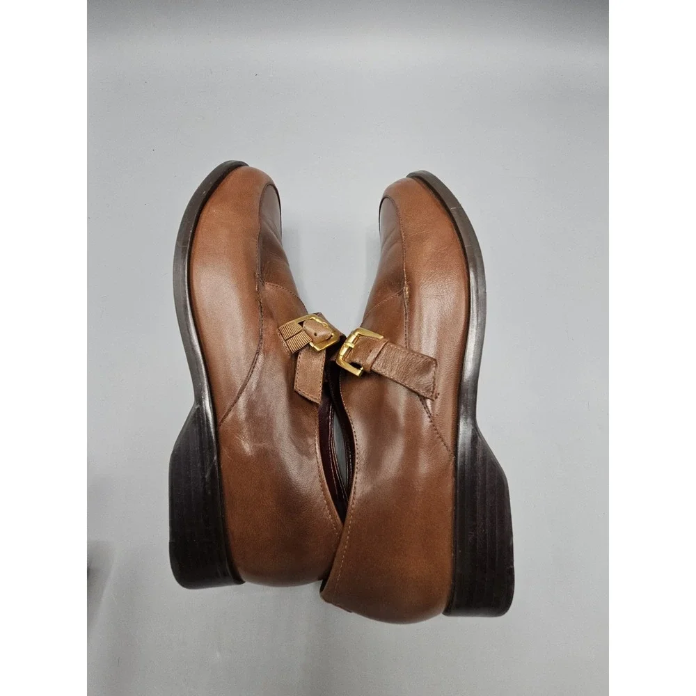 Etienne Aigner‎ Brown Monk Strap Buckle Shoes Loafers Womens 9 Garner